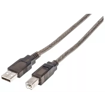 USB-A į USB-B kabelis Manhattan 15 m, vyriška/vyrška, aktyvus, juodas