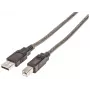 USB-A į USB-B kabelis Manhattan 15 m, vyriška/vyrška, aktyvus, juodas