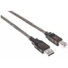 USB-A į USB-B kabelis Manhattan 15 m, vyriška/vyrška, aktyvus, juodas