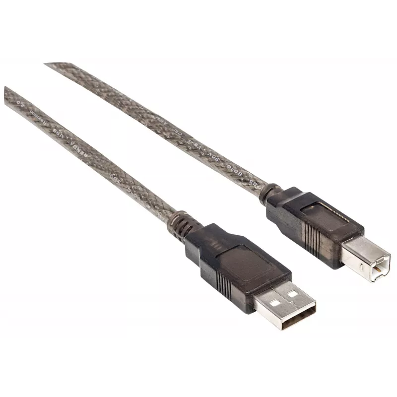 USB-A į USB-B kabelis Manhattan 15 m, vyriška/vyrška, aktyvus, juodas