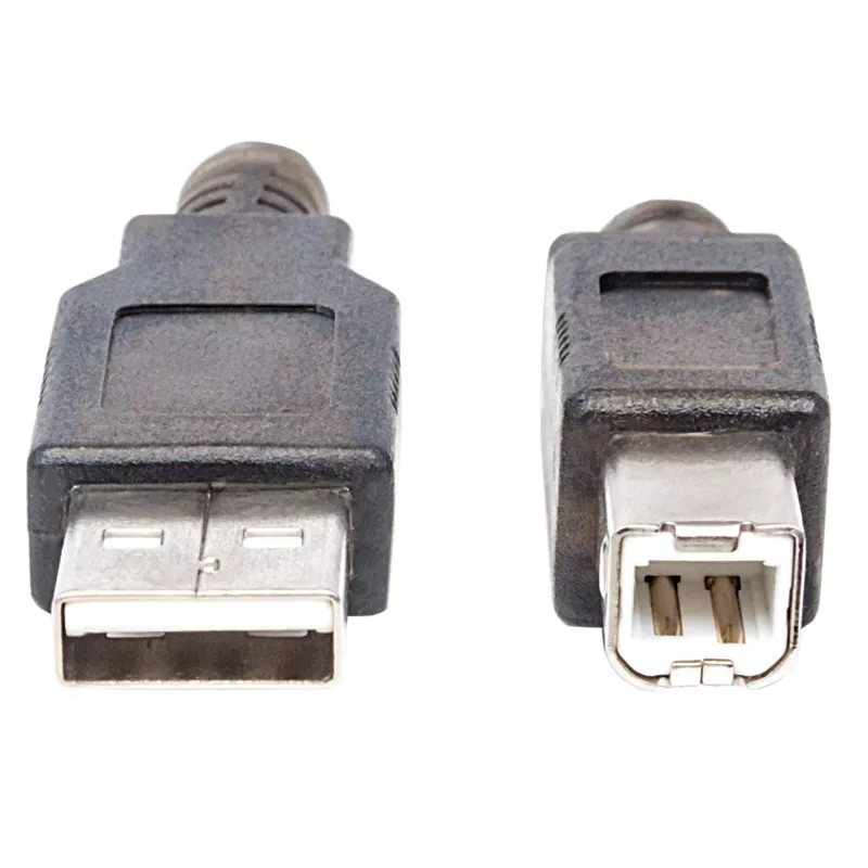 USB-A į USB-B kabelis Manhattan 15 m, vyriška/vyrška, aktyvus, juodas