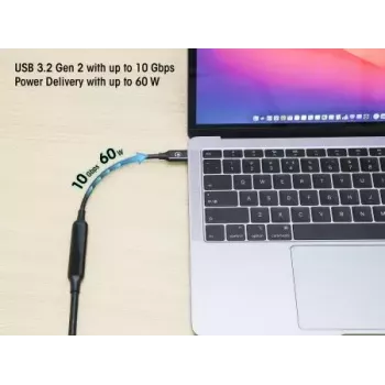 USB-C laidas Manhattan 3 m aktyvusis kištukas-kištukas 10 Gbps 3 A juodas