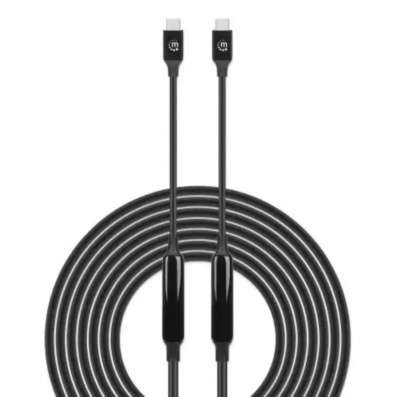 USB-C laidas Manhattan 5 m aktyvus vyriškas-vyriškas 10 Gbps 3 A juodas