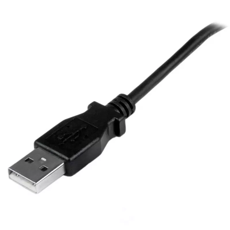 StarTech.com 1 m Micro USB laidas - A į viršų kampuotą Micro B, 1 m, USB A, Micro-USB B, USB 2.0, Vyriškas/Vyriškas, Juodas
