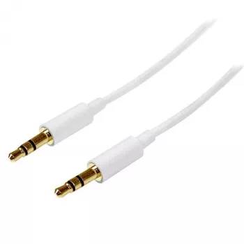 StarTech.com 1 m baltas plonas 3,5 mm stereo garso kabelis – kištukas į kištuką