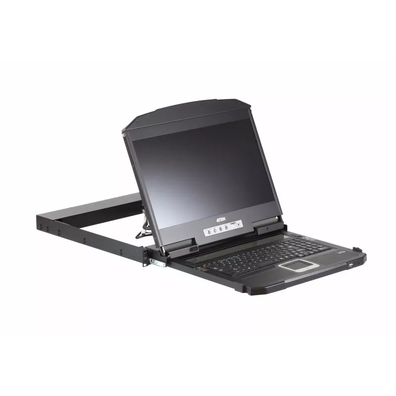 ATEN CL3800NW stovo konsolė 47 cm (18,5 col.) 1920 x 1080 pikseliai Metalas, Plastikas Juoda 1U