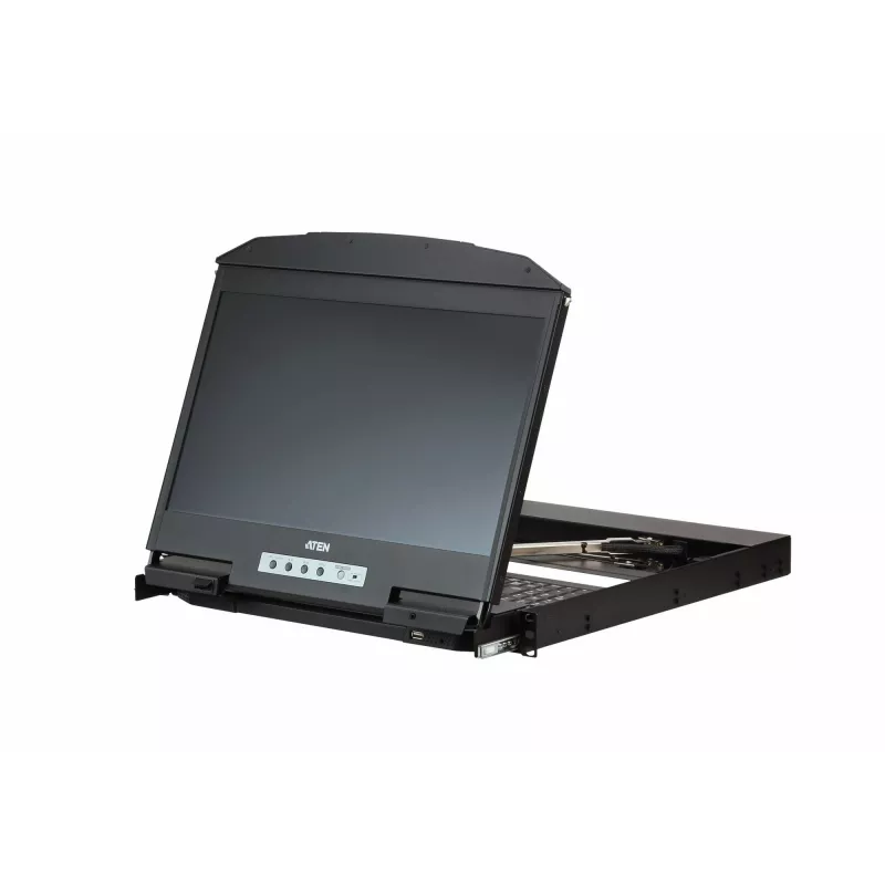 ATEN CL3800NW stovo konsolė 47 cm (18,5 col.) 1920 x 1080 pikseliai Metalas, Plastikas Juoda 1U