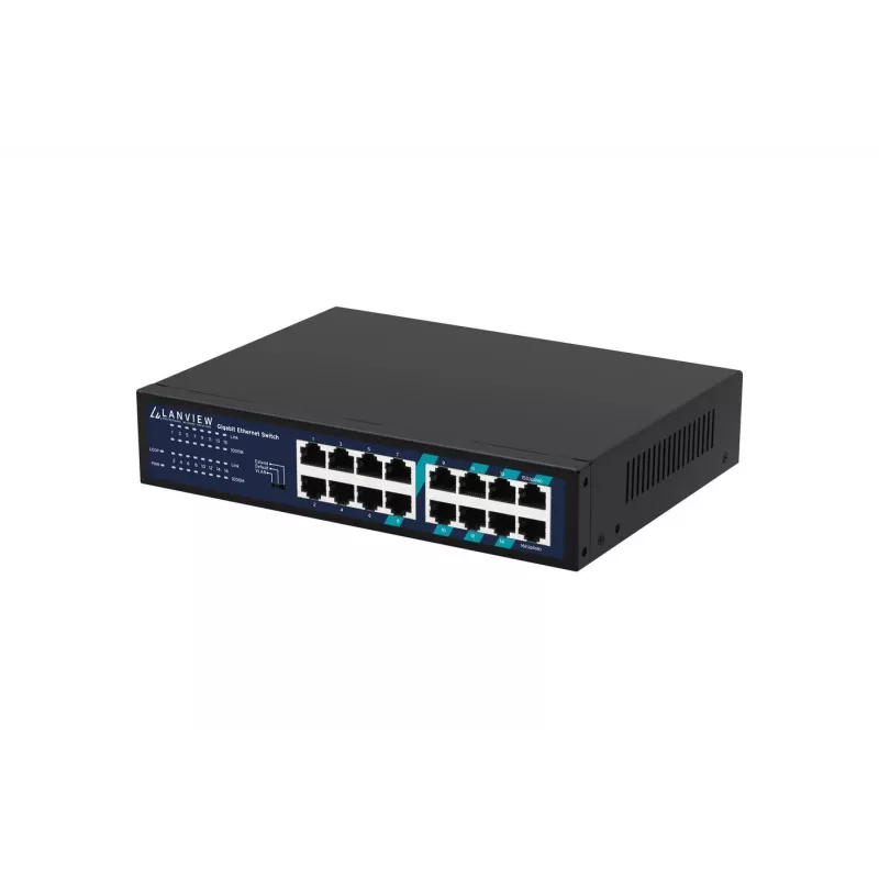 Nevaldomas komutatorius Lanview LVN-1U-16PORT-1G 16 prievadų 1 Gbps Ethernet, stovo montavimo 1U