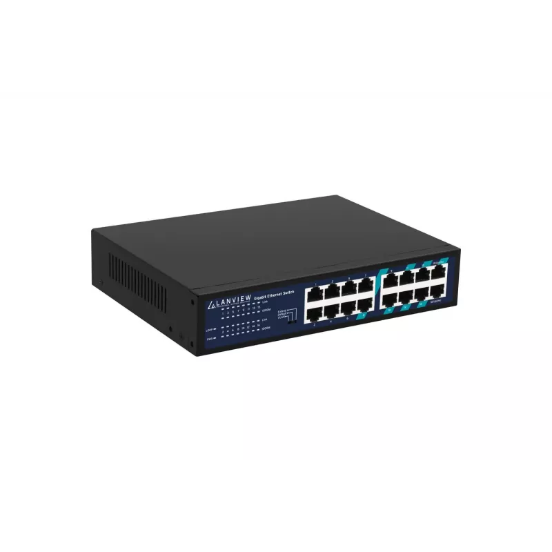 Nevaldomas komutatorius Lanview LVN-1U-16PORT-1G 16 prievadų 1 Gbps Ethernet, stovo montavimo 1U