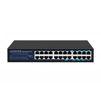 Nevaldomas komutatorius Lanview LVN-1U-24PORT-1G — 24 prievadų visiškas Gigabit stovo montavimui