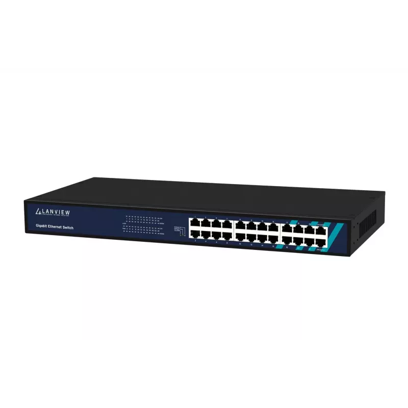 Nevaldomas komutatorius Lanview LVN-1UMOUNT-24PORT-1G 24 prievadų Gigabit Ethernet komutatorius, 1U montavimui