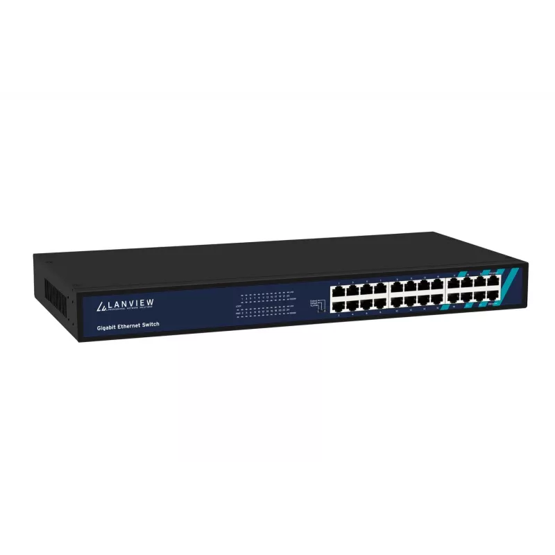 Nevaldomas komutatorius Lanview LVN-1UMOUNT-24PORT-1G 24 prievadų Gigabit Ethernet komutatorius, 1U montavimui