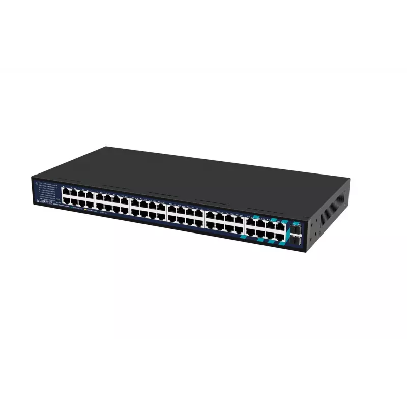 Lanview nevaldomas komutatorius LVN-1UMOUNT-48PORT-2SFP-1G — 48x RJ45 1G prievadai, 2x SFP jungtys