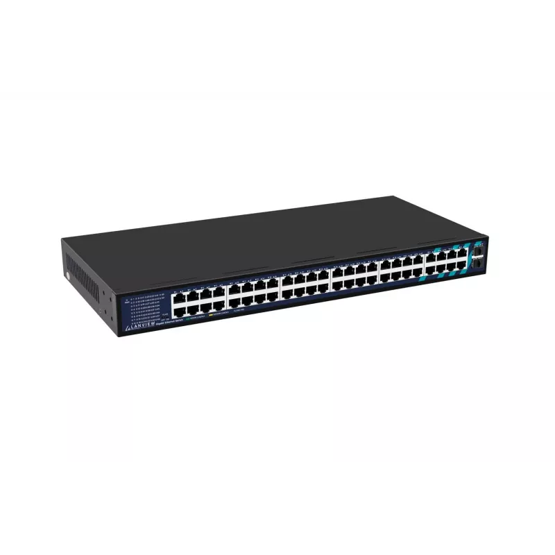 Lanview nevaldomas komutatorius LVN-1UMOUNT-48PORT-2SFP-1G — 48x RJ45 1G prievadai, 2x SFP jungtys