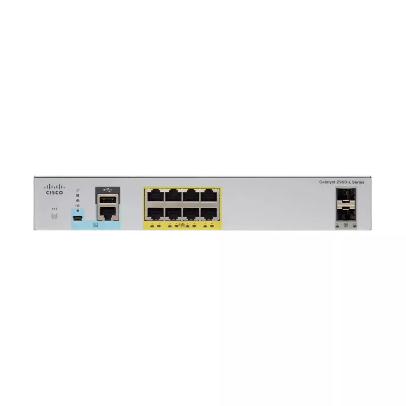 Valdomas komutatorius Cisco 2960-CX 8 prievadų PoE L2/L3 Gigabit Ethernet