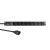 Lanview 19 colių stovo maitinimo juosta 1U 10A, 8x Schuko (LVR-2MSCH-SCH-C13-8)