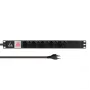 Lanview 19 colių stovo maitinimo juosta 1U 10A, 10x Swiss T13 (LVR-2MCH-SW-CH10)