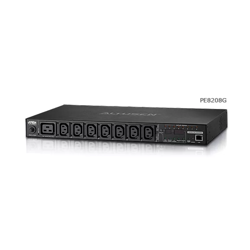 ATEN 1U 16A 8 lizdų perjungiamas ir matuojamas PDU + nemokama Eco PDU Manager programinė įranga