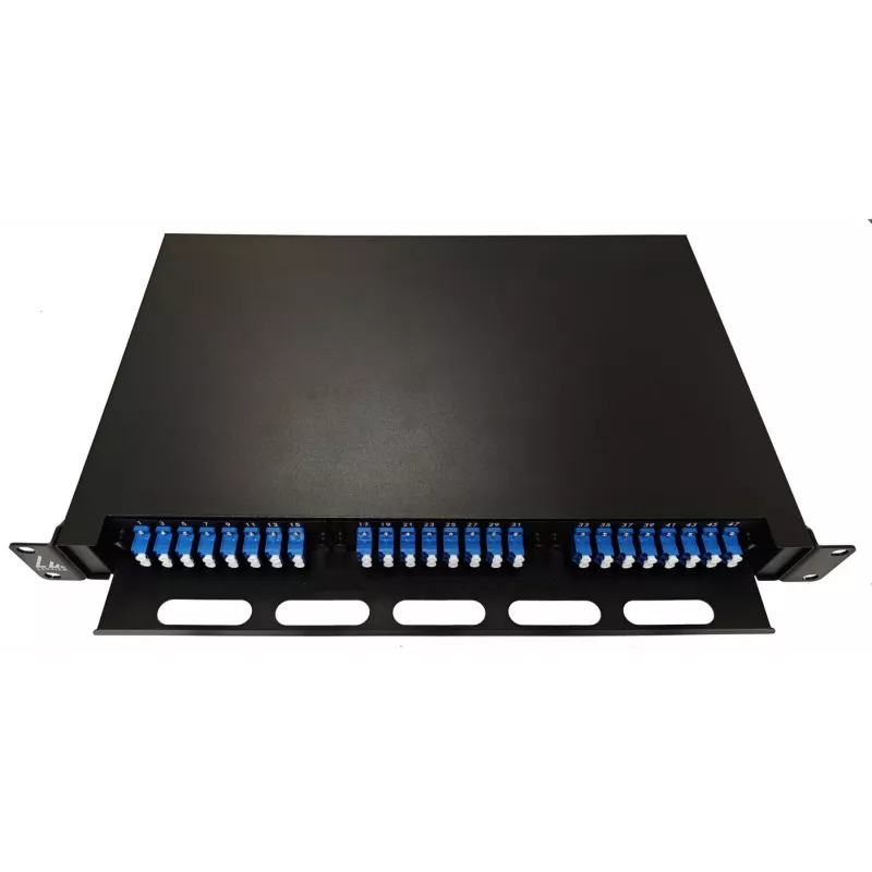 Lanview LVO-101020 optinio pluošto ištraukiamas skydas ODF, LC SM OS2, 48 gyslos, 1U