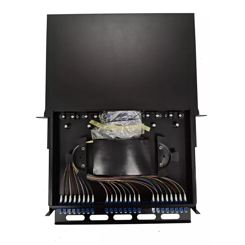 Lanview LVO-101020 optinio pluošto ištraukiamas skydas ODF, LC SM OS2, 48 gyslos, 1U