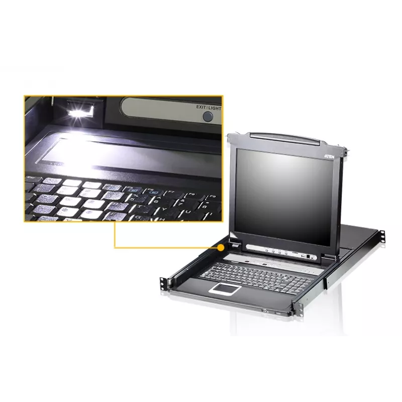 ATEN CL5708M stovo konsolė 43,2 cm (17 colių) Juoda 1U
