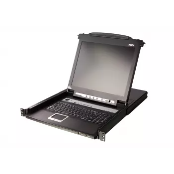 ATEN CL5708M stovo pultas 43,2 cm (17 col.) 1280 x 1024 pikseliai Metalas, Plastikas Juoda 1U