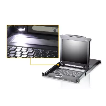 ATEN CL5708M stovo konsolė 43,2 cm (17 colių) 1280 x 1024 pikseliai Metalas, plastikas Juoda 1U