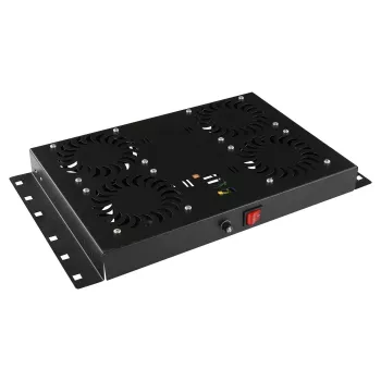 Stovo priedas Lanview RAF120BL-UK 1U 4 ventiliatoriai Juoda