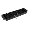 LOGON RAF205BL ventiliatoriaus skydelis, 2 ventiliatoriai, juodas, 490x135x45 mm
