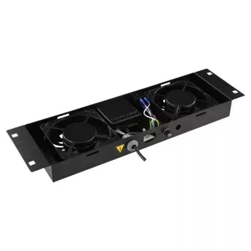 LOGON RAF205BL ventiliatoriaus skydelis, 2 ventiliatoriai, juodas, 490x135x45 mm