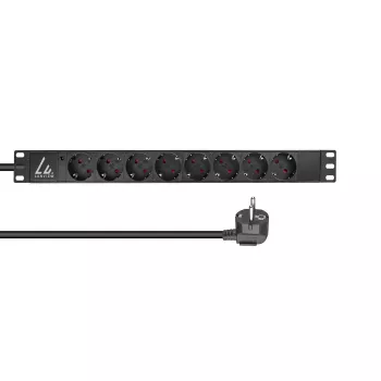 Lanview LVR-2MSCH-LIC-SCH8 maitinimo skirstymo įrenginys (PDU) 8 kintamosios srovės lizdai 1U Juoda
