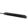 Lanview LVR-2MSCH-LIC-SCH8 maitinimo skirstymo įrenginys (PDU) 8 kintamosios srovės lizdai 1U Juoda
