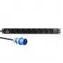 Lanview LVR-3MIEC-LIC-SCH8 maitinimo skirstymo blokas (PDU) 8 AC lizdai 1U juoda