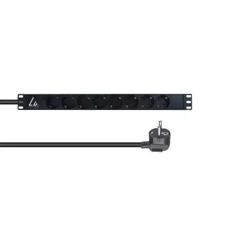 Lanview LVR-3MSCH-LIC-SCH8 maitinimo skirstymo įrenginys (PDU) 8 kintamosios srovės lizdai(-ų) 1U Juoda