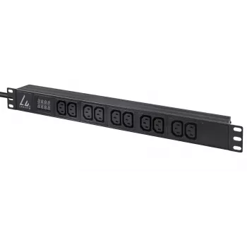 Lanview LVR-3MIEC-AMP-10C13 maitinimo paskirstymo įrenginys (PDU) 10 kintamosios srovės lizdų 1U juodas