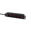 Maitinimo skirstymo įrenginys Lanview LVR-2MIT-SW-IT4 1U juodas 2 m kabelis