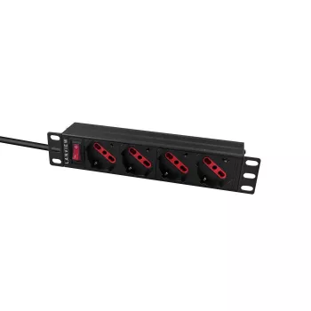 Maitinimo skirstymo įrenginys Lanview LVR-2MIT-SW-IT4 1U juodas 2 m kabelis