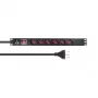 Maitinimo skirstymo įrenginys Lanview LVR-2MIT-SW-IT6 1U juodas 2 m laidas