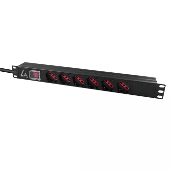 Maitinimo skirstymo įrenginys Lanview LVR-2MIT-SW-IT6 1U juodas 2 m laidas
