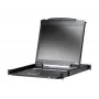 Stovo pultas 19 colių ATEN CL3000N, 48,3 cm LCD 1280×1024, VGA, USB/PS/2 klaviatūra ir pelė, 1U, aliuminis juodas