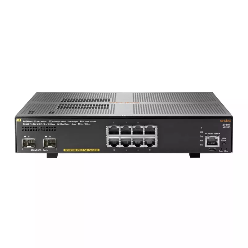 Valdomas komutatorius HP Aruba 2930F 8G PoE+ 2SFP+