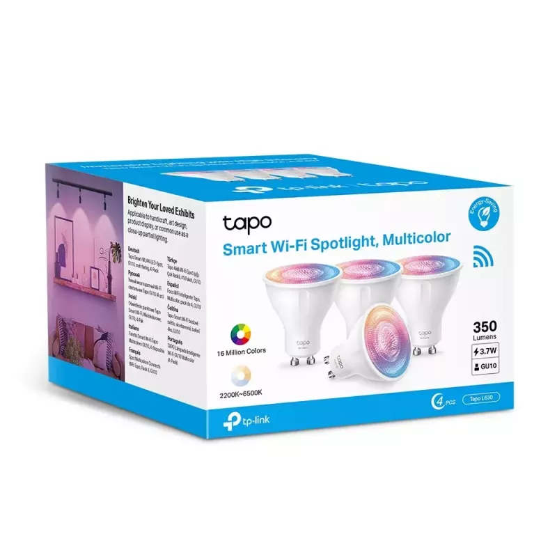 Išmanioji lemputė TP-Link Tapo L630 daugiaspalvė Wi-Fi 3,7W 4 vnt. pakuotė