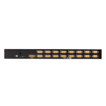ATEN 16 prievadų USB - PS/2 VGA KVM jungiklis, 2048 x 1536 pikselių, QXGA, montavimas stelaže, 6,5 W, 1U, juodas