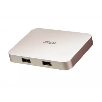 USB-C į USB 2.0 sąsajos šakotuvas ATEN UH3235 — Type-C įvestis, keli USB-A prievadai, sidabrinis