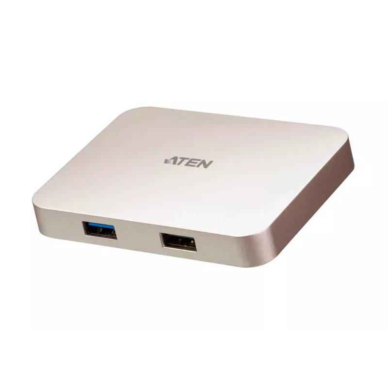 USB-C į USB 2.0 sąsajos šakotuvas ATEN UH3235 — Type-C įvestis, keli USB-A prievadai, sidabrinis