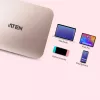 USB-C į USB 2.0 sąsajos šakotuvas ATEN UH3235 — Type-C įvestis, keli USB-A prievadai, sidabrinis