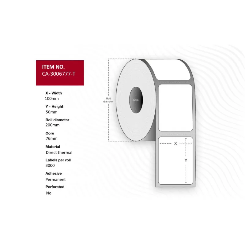 Capture CA-3006777-T-PERF spausdintuvo etiketė Balta