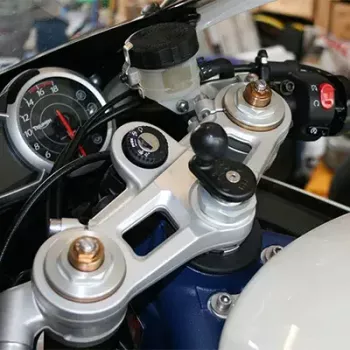 RAM Mounts motociklo šakės koto dvigubo rutulio laikiklis, aliuminis, juodas