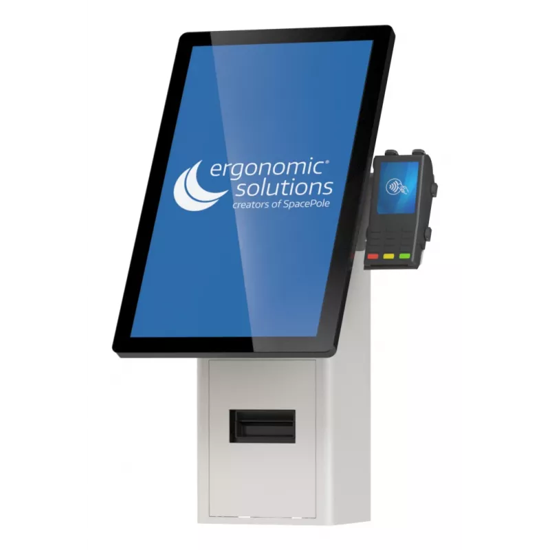 Sieninis savitarnos kiosko laikiklis, ergonominiai sprendimai SPK402-02 — laikiklis savitarnos terminalams