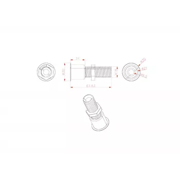 VivoLink VLDG24L-B stalo kabelių įvadas, juodas, didelis, iki 55 mm